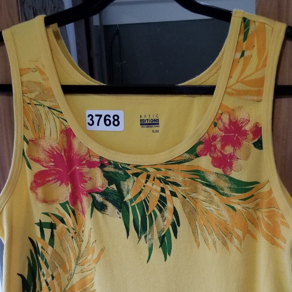 #3768 Tank Top Plus size XL(14-18) Tropical Yellow